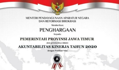 Pemprov Jawa Timur, Raih Penghargaan SAKIP Predikat A