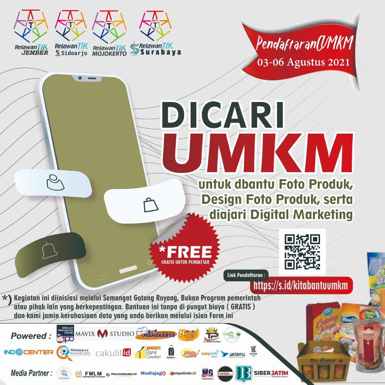 Yuk Daftar ! Relawan TIK Buka Pendampingan UMKM Gratis selama 2 Bulan