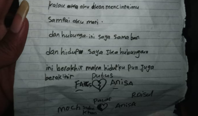 Sebelum Bunuh Diri Digagalkan, Faris Tulis Surat Patah Hati untuk Anisa, Ini Isinya