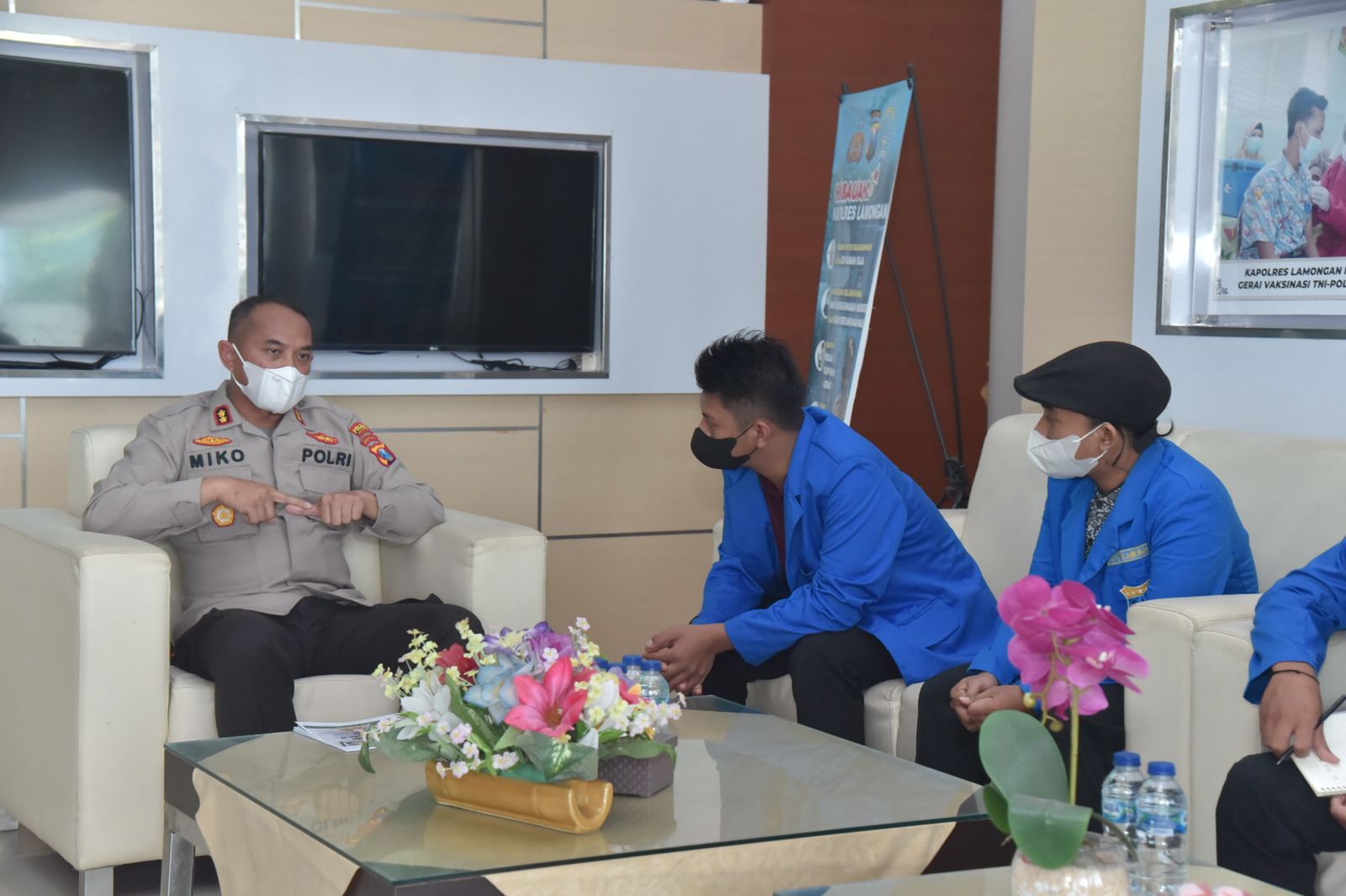 Kapolres Harapkan Polres Lamongan dan PMII Saling Bersinergi Cegah Covid-19